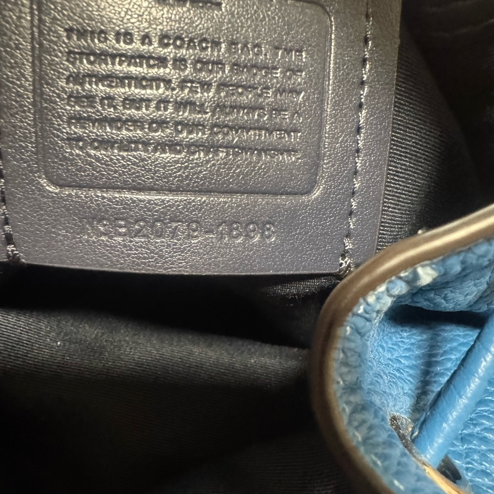 Coach Teal Leather Drawstring Backpack - image 4